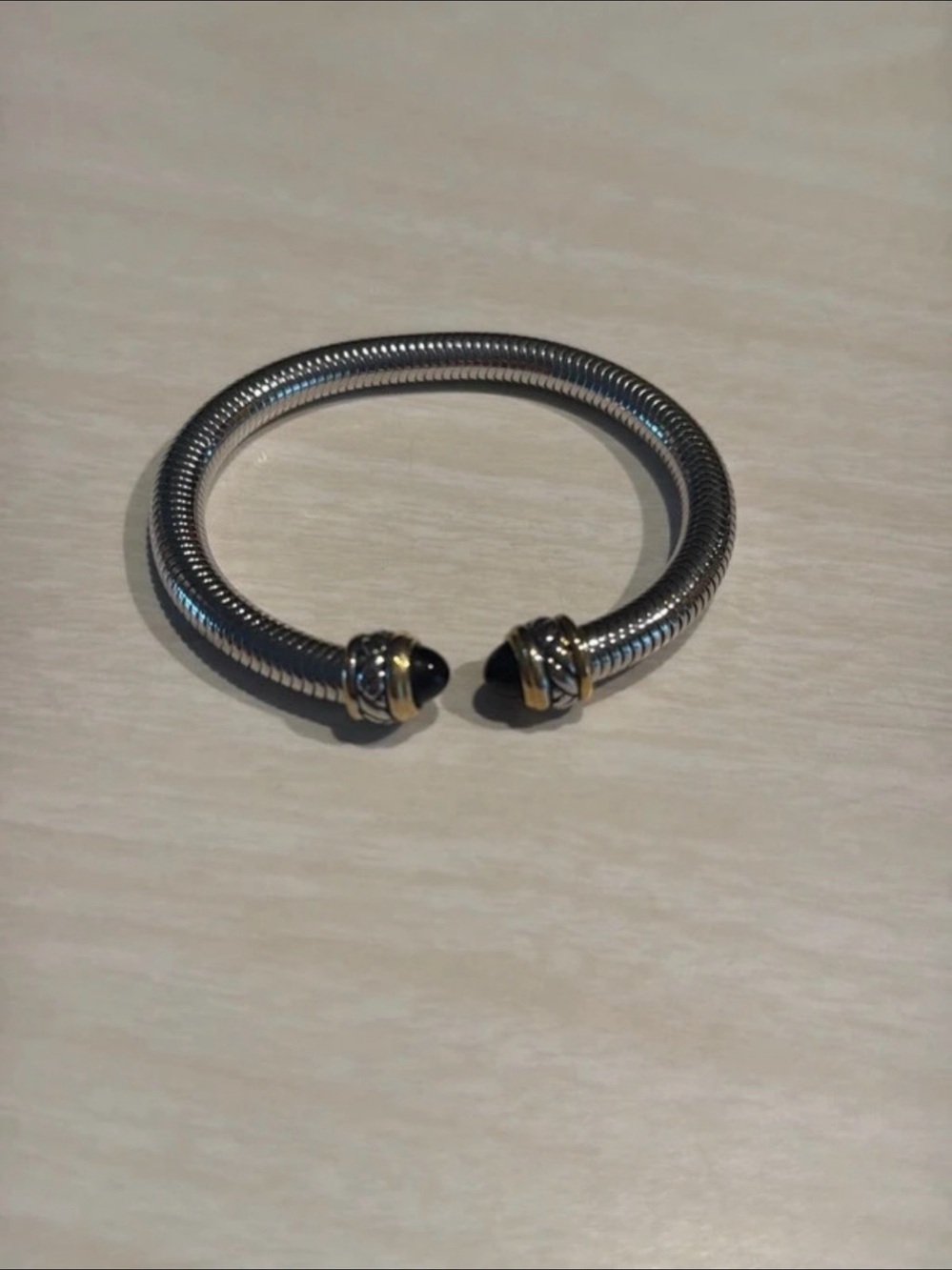 Double Cord Bracelet in Black & Gold Like New